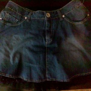 girls jean skirt with mesh underskirt